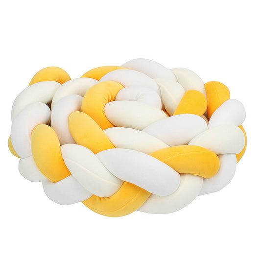 CONTOUR DE LIT BÉBÉ TRESSÉ blanc jaune enroule