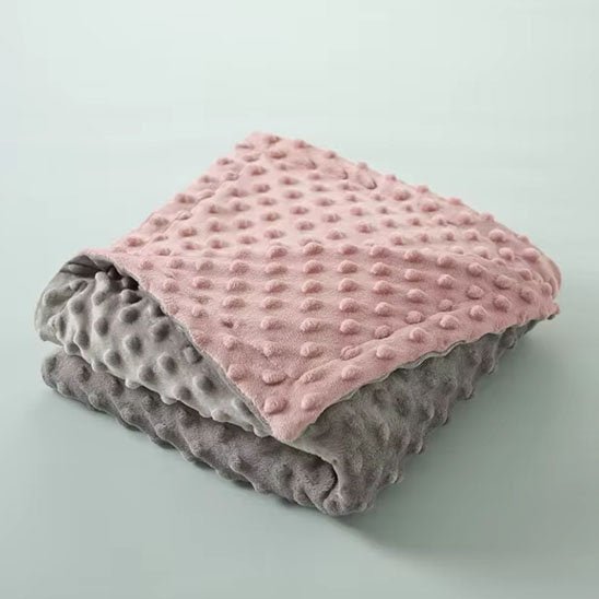 Couverture bébé bicolore gris et rose