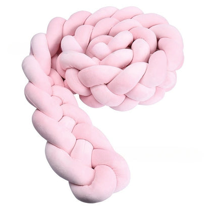 TRESSE POUR CONTOUR DE LIT BÉBÉ rose- enroulée