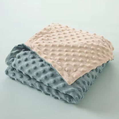 Couverture bébé bicolore bleu et rose