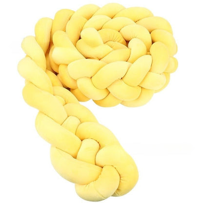 TRESSE CONTOUR DE LIT BEBE jaune enroulé